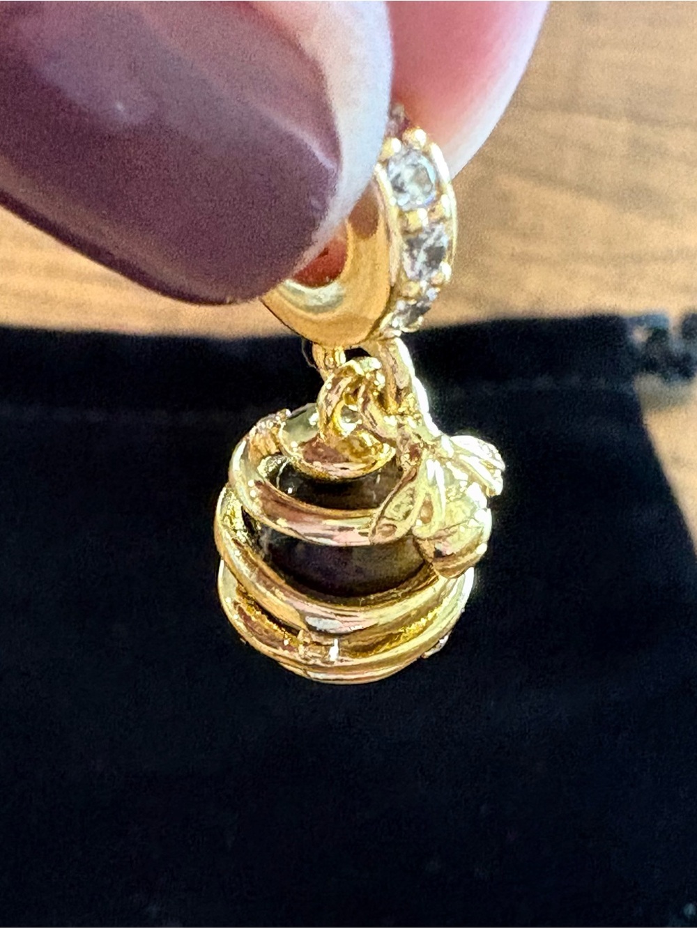 Pandora Gold Bee Hive Dangle Charm Pendant - Women Jewelry